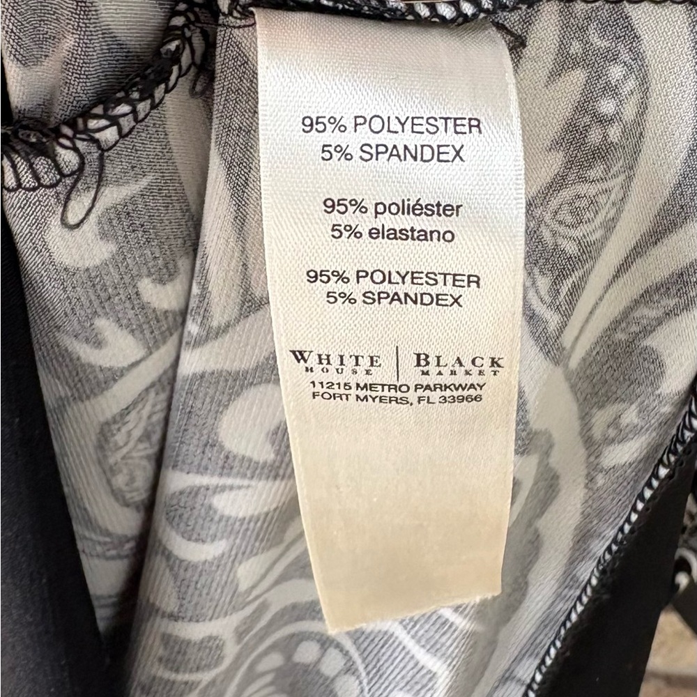 White House Black Market Black and White Printed Shift mid thigh sz M Dress - Picture 8 of 8